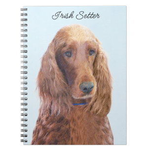 Caderno Espiral Irish Setter Painting - Cute Original Dog Art