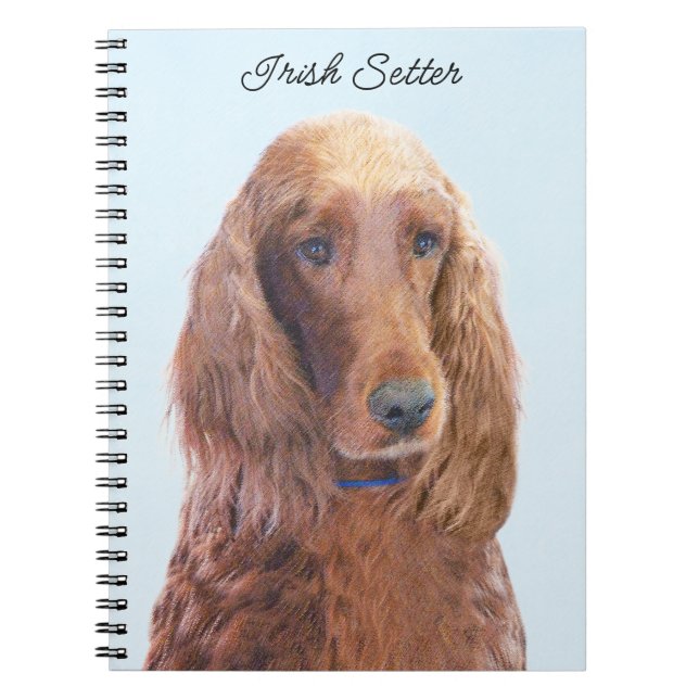 Caderno Espiral Irish Setter Painting - Cute Original Dog Art (Frente)