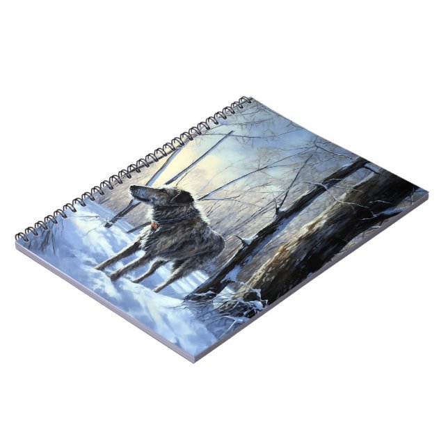 Caderno Espiral Irish Wolfhound Deixe-o nevar no Natal (Left Side)