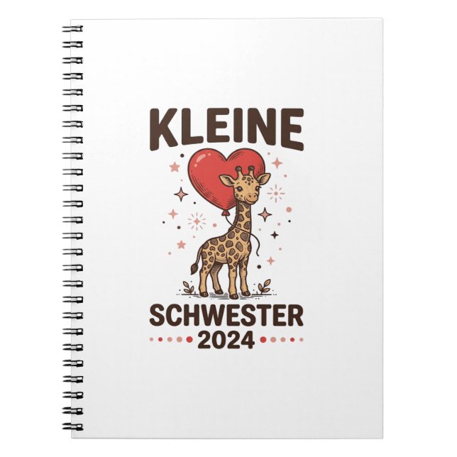 Caderno Espiral Irmã mais nova 2024 Design de Irmã Girafa Fofa_1 (Frente)