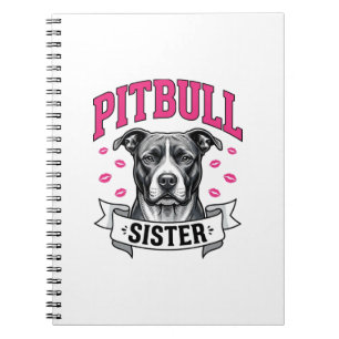 Caderno Espiral Irmã Pitbull Design Vetorial de Amante de Cachorro