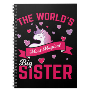 Caderno Espiral Irmã Unicorn Oferece à Irmã Grande Unicórnio Mágic
