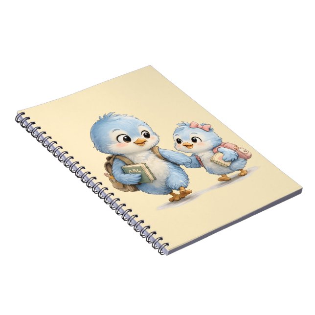 Caderno Espiral Irmãos Pequenos Pássaros Doces (Lado Direito)