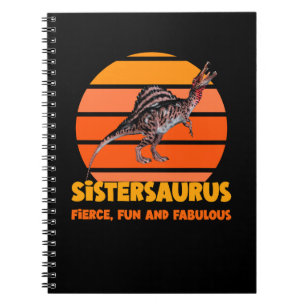 Caderno Espiral Irmãs Engraçadas Dinossauro Irmã Humor Design