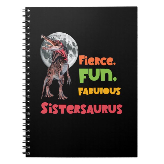 Caderno Espiral Irmãs Saurus Esquadrão de Dinossauros Irmãs Combin (Frente)