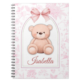 Caderno Espiral Isabella | Design de Enfermeiro de Urso Rosa Perso