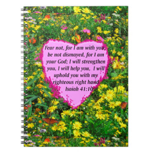 CADERNO ESPIRAL ISAIAH 41:10 WILDFLOWER PHOTO DESIGN