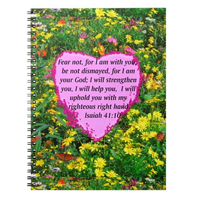 CADERNO ESPIRAL ISAIAH 41:10 WILDFLOWER PHOTO DESIGN (Frente)