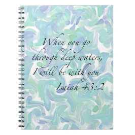 Caderno Espiral Isaiah 43:2 Quando você for... Notebook espiral