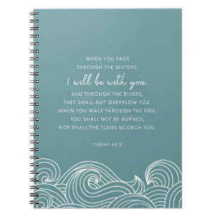 Caderno Espiral Isaiah 43:2 Quando você passa pelas águas