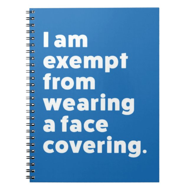 Caderno Espiral Isento de Vestir uma cobertura de rosto (Frente)