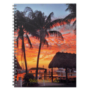 Caderno Espiral Islamorada, pôr do sol da Flórida