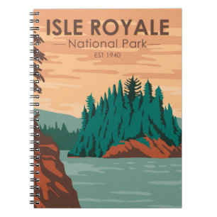 Caderno Espiral Isle Royale National Park Michigan Vintage