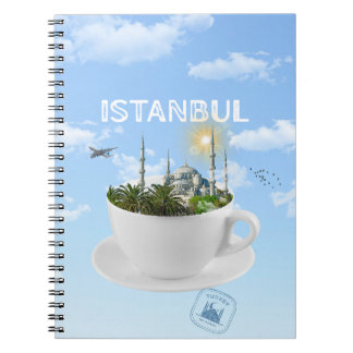 Caderno Espiral Istambul em Teacup - Skyline - Presente Turco