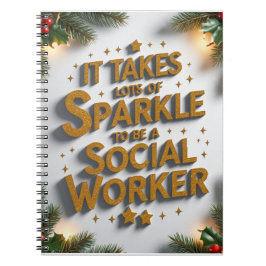 Caderno Espiral It Takes Lots of Sparkle to Be a Social Worker 