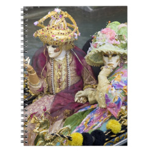 Caderno Espiral Itália, Veneza. Casal vestido com fantasias para