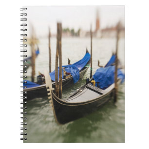 Caderno Espiral Itália, Veneza, Foco Seletivo de Gôndola no