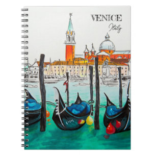 Caderno Espiral Itália Viagem - Souvenir de aquarela VENICE