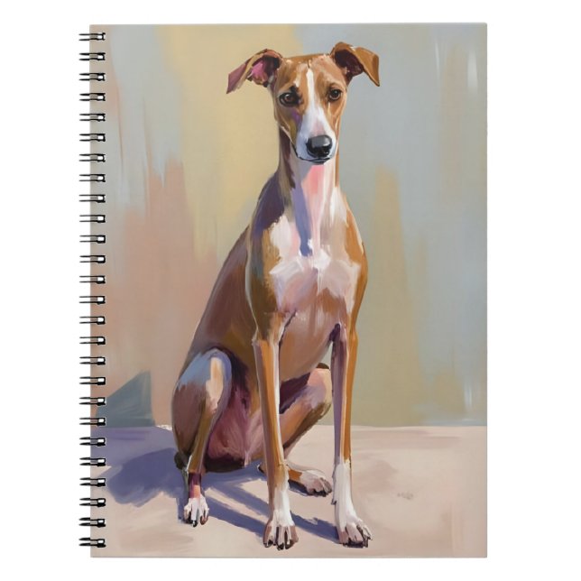 Caderno Espiral Italian Greyhound Dog Painting (Frente)