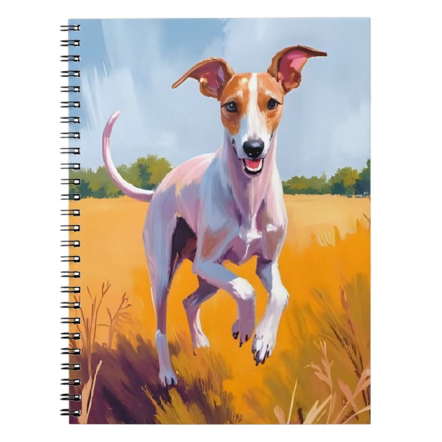 Caderno Espiral Italian Greyhound Dog Painting Pet (Frente)