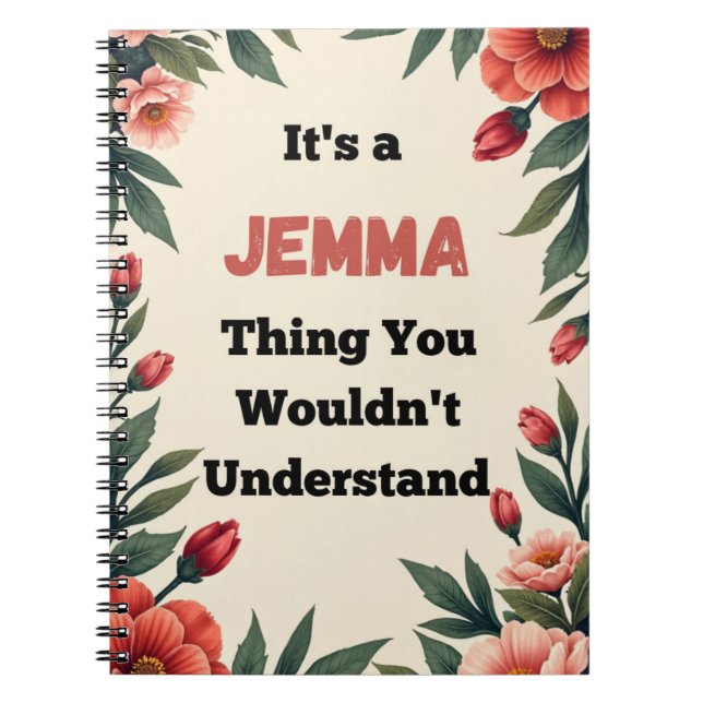 Caderno Espiral It's a Jemma Thing You Wouldn't Understand (Frente)
