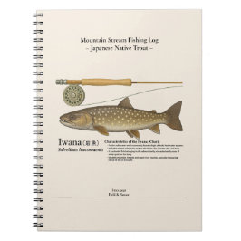 Caderno Espiral Iwana Mountain Stream Fishing Log Photo Notebook