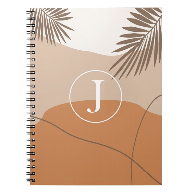 Caderno Espiral J - Monograma Inicial - Letra J Design abstrato (Frente)