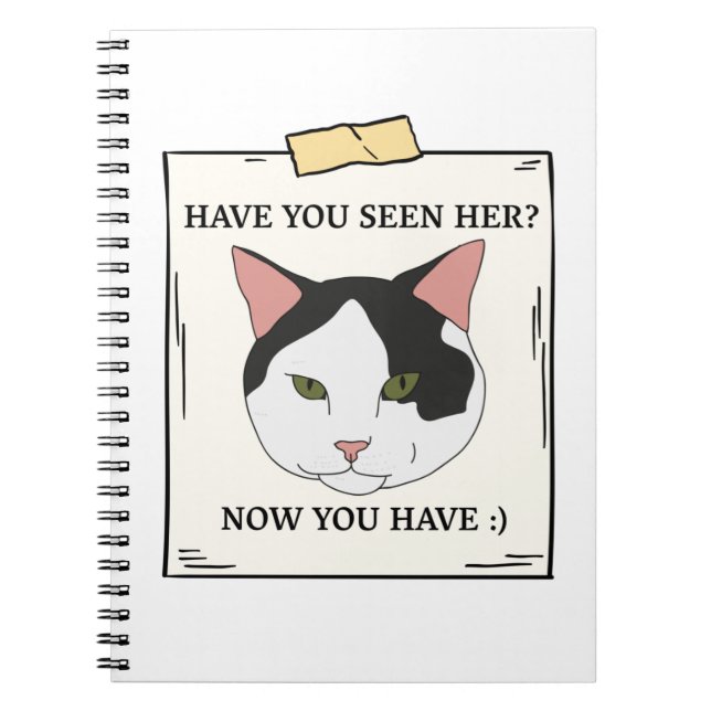 Caderno Espiral Já Viste Gato Agora Que Querias Pet? (Frente)