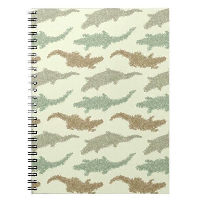 Caderno Espiral Jacaré Camuflado Legal - padrão contínuo.       (Frente)