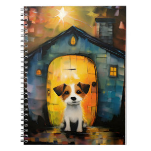 Caderno Espiral Jack Russell Terrier Puppy em sua casa confortável