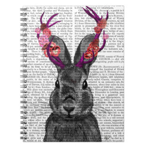 Caderno Espiral Jackalope com Antlers Rosa