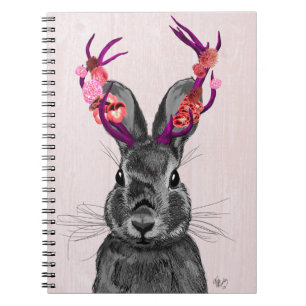 Caderno Espiral Jackalope com Antlers Rosa 2