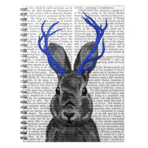 Caderno Espiral Jackalope com Blue Antlers