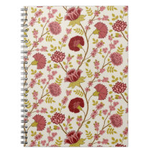 Jacobean Floral Reds Pinks Dourado Cream