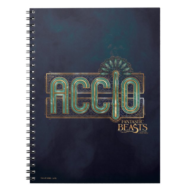 Caderno Espiral Jade Art Deco ACCIO™ Spell Graphic (Frente)