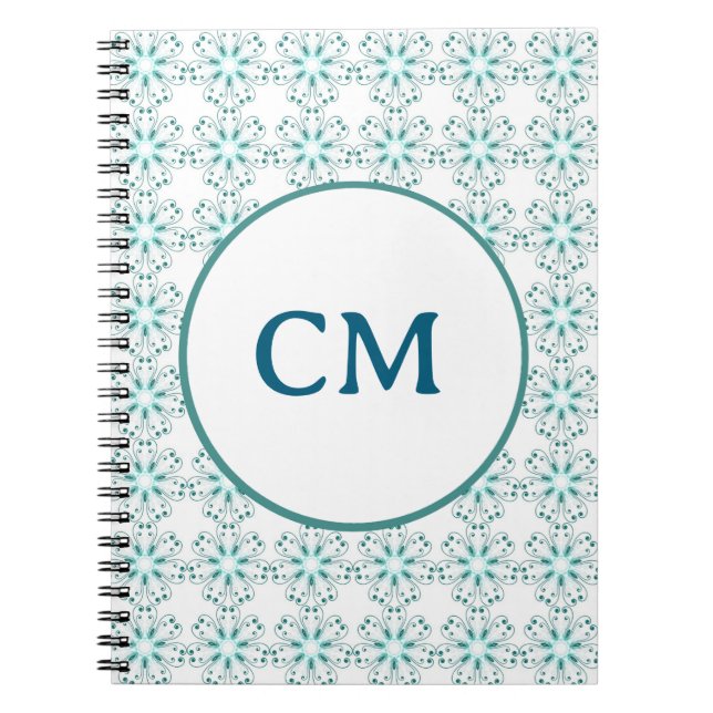 Caderno Espiral Jade e Blue Swirls (Frente)