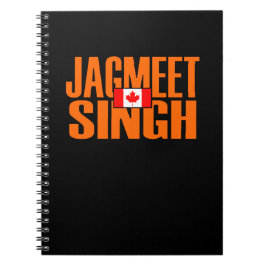 Caderno Espiral Jagmet Singh Orange Block Text Flag Canadense