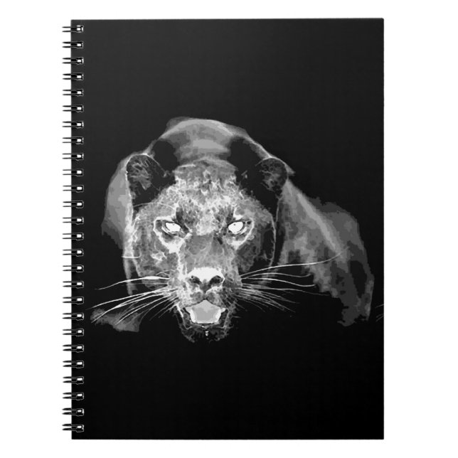 Caderno Espiral Jaguar Preto e Branco (Frente)