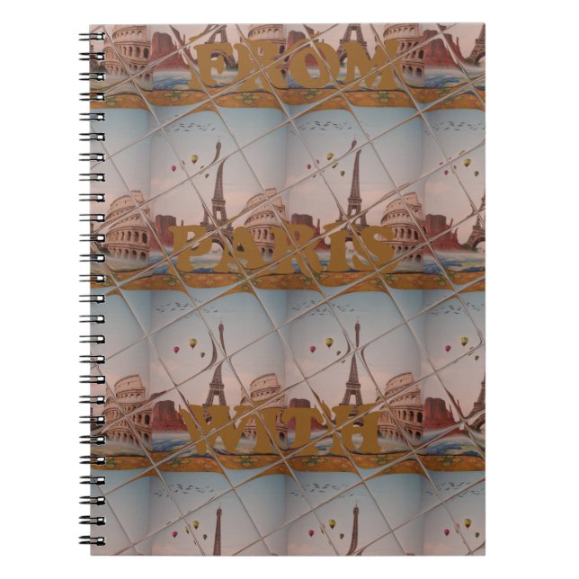 Caderno Espiral J'aime Paris ( I Love Paris ) (Frente)