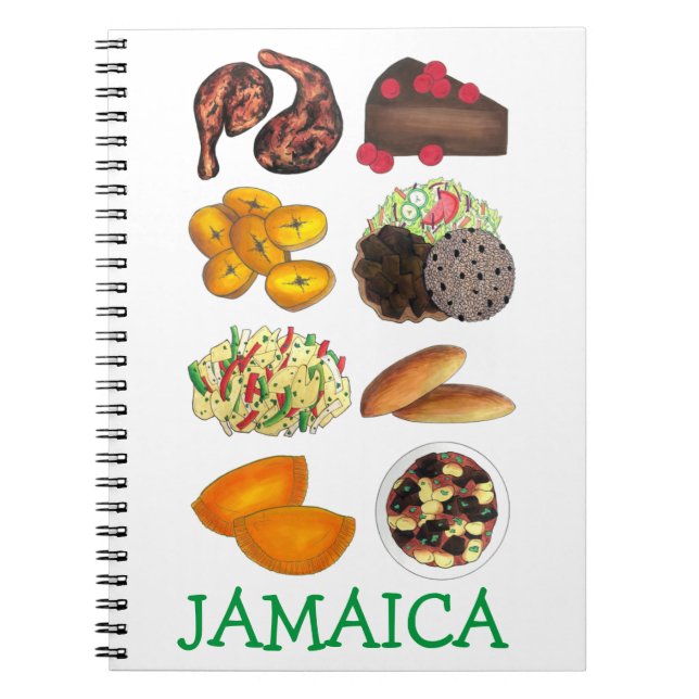 Caderno Espiral JAMAICA Comidas jamaicana Ilhas Caribes (Frente)