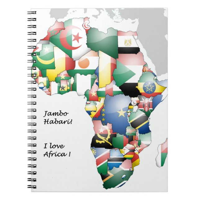 Caderno Espiral Jambo Habari África! Eu amo a África (Frente)