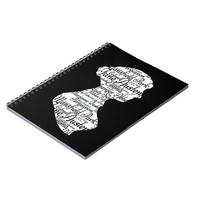 Caderno Espiral Jane Austen Orgulho e Preconceito Diário Preto (Left Side)