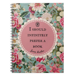 Caderno Espiral Jane Austen Quote Notebook "Prefer a Book" 