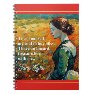 Caderno Espiral Jane Eyre Cita Estilo Monet