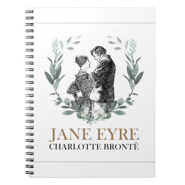 Caderno Espiral Jane Eyre e Edward Rochester com Wreath (Frente)