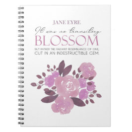 Caderno Espiral Jane Eyre - Sem Flor Transitório - Rosas Rosa