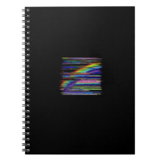 Caderno Espiral Janela Arco-Íris com Efeito Glitchcore de VHS