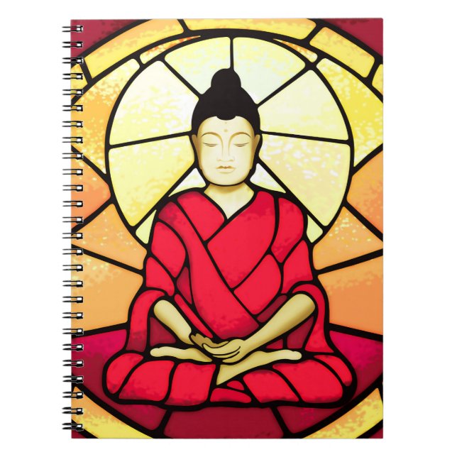 Caderno Espiral Janela de vidro de mancha Bali buddha (Frente)