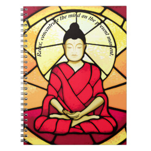 Caderno Espiral Janela de vidro do Bali buddha