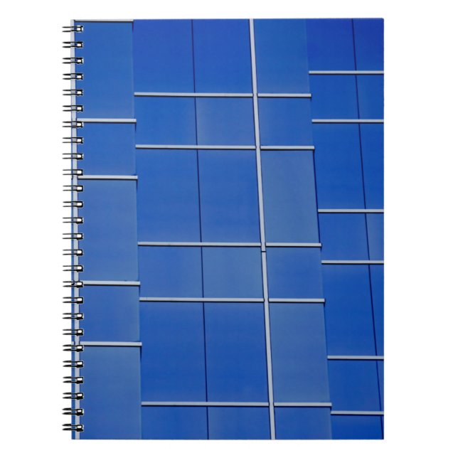 Caderno Espiral Janelas de vidro azul e branco (Frente)